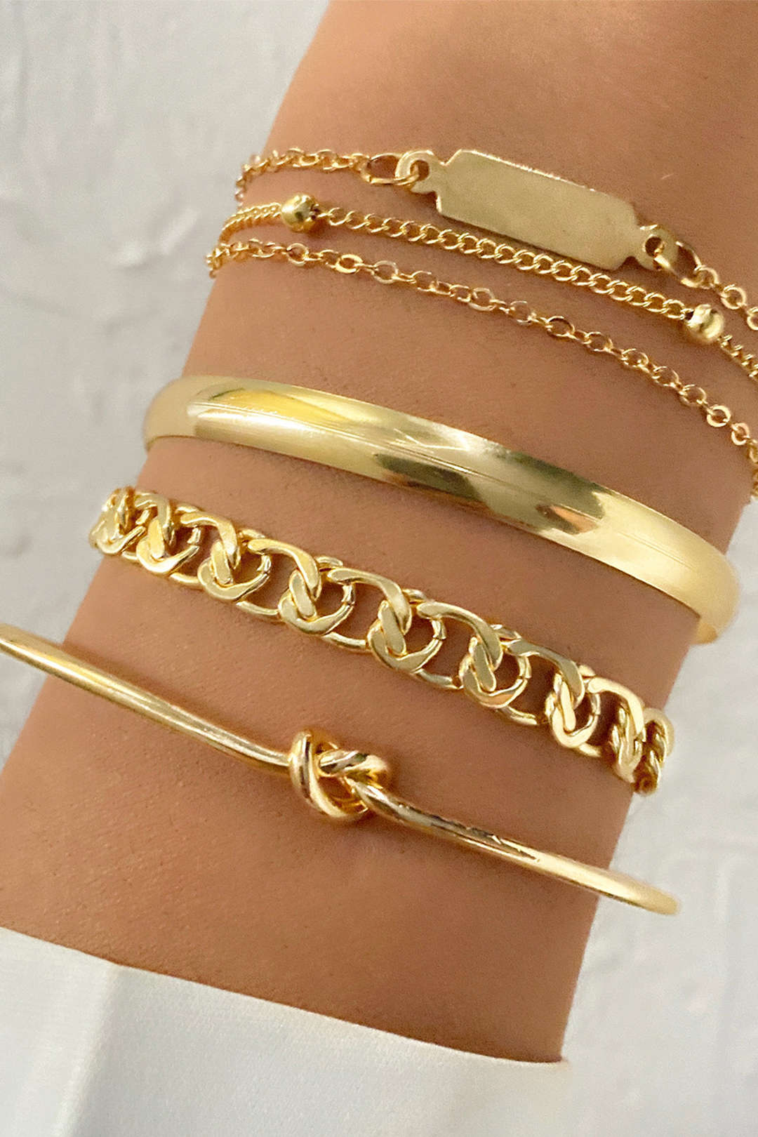 4-Delige schakelarmband set Goud